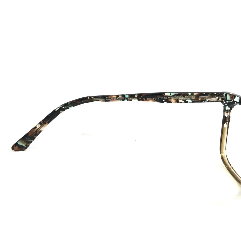 Adin Thomas Eyeglasses Frames AT-580 C3 Blue Brown Marble Cat Eye 52-17-140